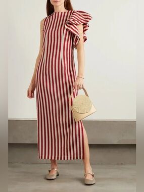 Franz Dress Destree L red stripe great condition Smoke pet free home